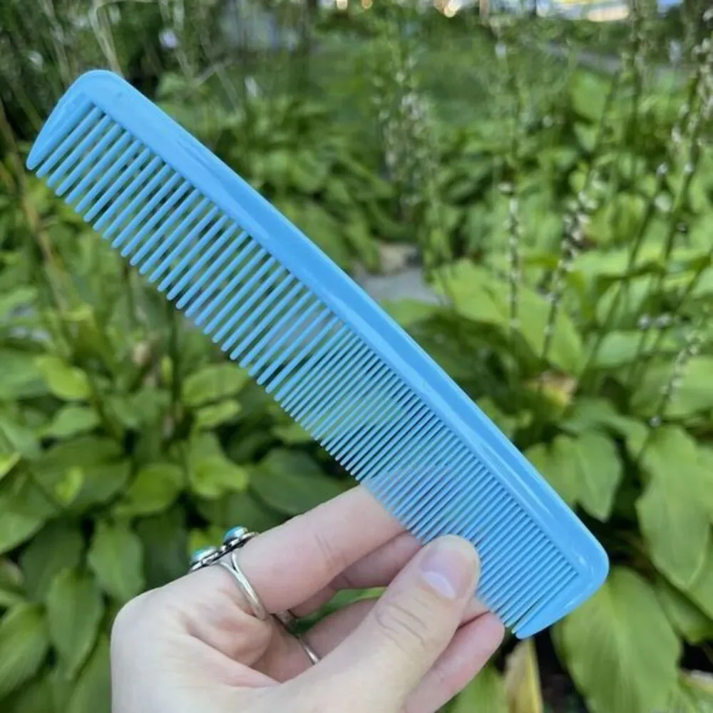 Vintage Goody 8in Blue Plastic Hair Comb USA Wide Pocket Purse‎ Unbreakable Used